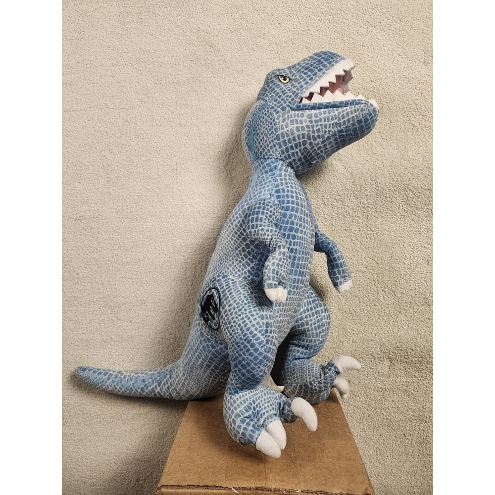 Jurassic Park World Blue T-Rex Velociraptor Dinosaur Plush Stuffed Animal 25"